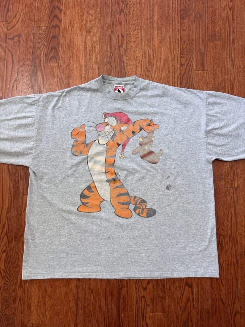 VTG Mickey Inc. 90s Men Tiger Grey T Shirt 4XL